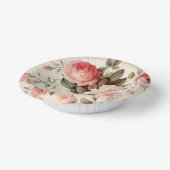 Elegante roze Engelse Rozen Papieren Kommen (Gebogen)