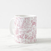 Elegante Roze Equestriale Bloem Toile Naam Koffiemok (Voorkant links)
