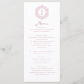 Elegante Roze Erfstuk Bruiloftsreceptie Menu (Voorkant)
