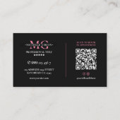 Elegante Roze Esthetiek Estheetiker Monogram Visitekaartje (Achterkant)