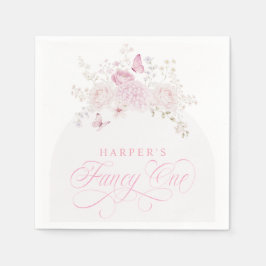 Elegante Roze Fancy Eerste Verjaardagsfeestje Servet