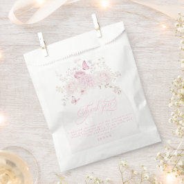 Elegante Roze Fantasie Eerste Verjaardagsfeestje Bedankzakje