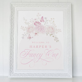 Elegante Roze Fantasie Eerste Verjaardagsfeestje Poster