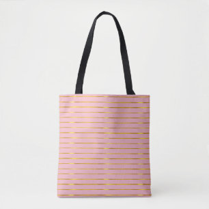 Elegante roze faux gouden strepen glamoureus schat tote bag