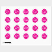 Elegante Roze “Fijne Verjaardag” Sticker (Vel)