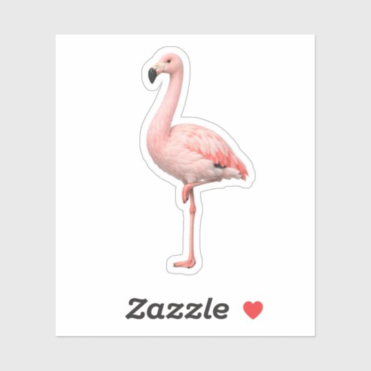 Elegante Roze Flamingo Die-Cut Vinyl Sticker (Vel)
