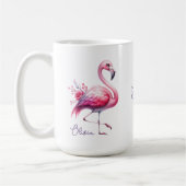 Elegante roze flamingo en Rozen naam Mok (Links)