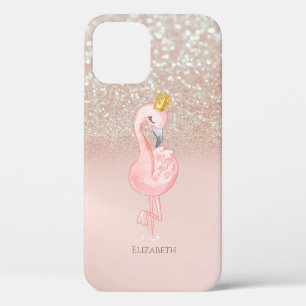 Elegante Roze Flamingo Kroonprinses,Glitter Bokeh Case-Mate iPhone Case