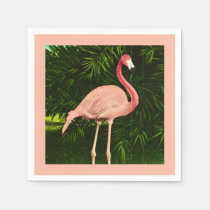Elegante roze flamingo servet