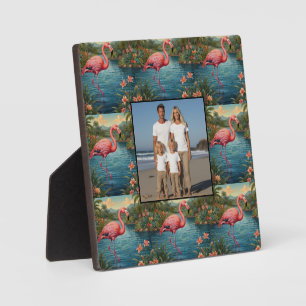 Elegante roze flamingo tropisch paradijs foto fotoplaat