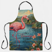 Elegante roze flamingo tropisch paradijs lagune schort (Voorkant)