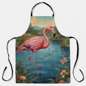 Elegante roze flamingo tropisch paradijs lagune schort (Voorkant)