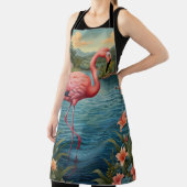 Elegante roze flamingo tropisch paradijs lagune schort (Insitu)