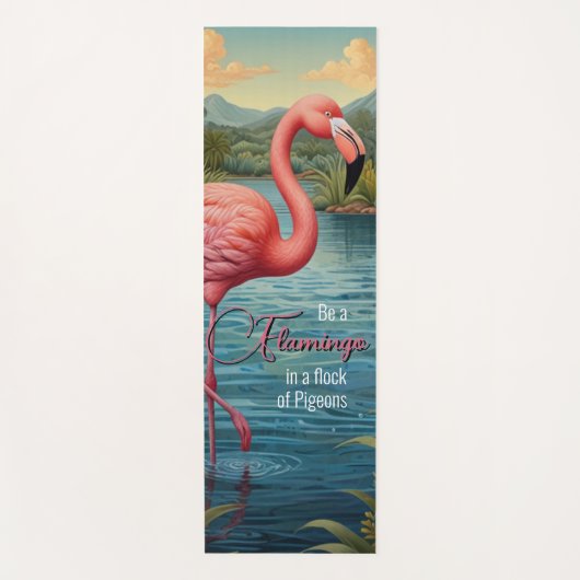 Elegante roze flamingo tropisch paradijs lagune yogamat (Voorkant)