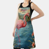 Elegante roze flamingo tropisch personaliseren schort (Insitu)