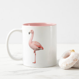 Elegante Roze Flamingo Tweekleurige Tropische Koff Koffiemok
