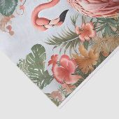 Elegante roze flamingo vogel en tropische bloemen tissuepapier (Detail)