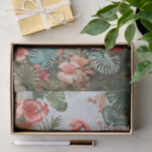 Elegante roze flamingo vogel en tropische bloemen tissuepapier (Geschenk)