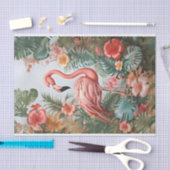 Elegante roze flamingo vogel en tropische bloemen tissuepapier (Craft)