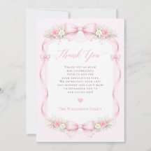 Elegante Roze Flirt Boog Bloemen Baby Shower