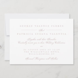 Elegante Roze Formele Calligrafie Huwelijk Kaart