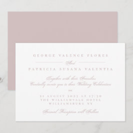 Elegante Roze Formele Calligrafie Huwelijk Kaart