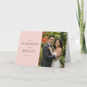 Elegante Roze Formele Foto Bedankkaart