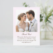 Elegante Roze Foto Bruidsfeest Bedankt (Staand voorkant)