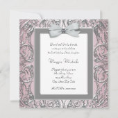 Elegante Roze Foto Eerste Verjaardag Uitnodiging (Achterkant)