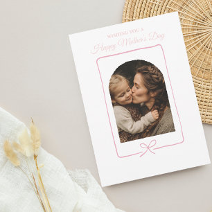 Elegante Roze Foto Moederdag Persoonlijk Feestdagenkaart