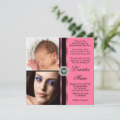 Elegante roze foto Quinceanera Kaart (Staand voorkant)