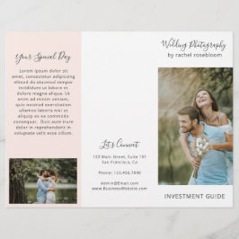 Elegante Roze Fotografie Zakelijke Trifold Brochur