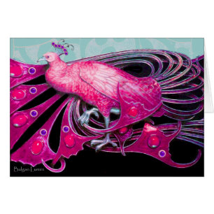 ELEGANTE ROZE FUCHSIA Pauw MET GEOMETRISCHE KRULLE
