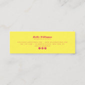 Elegante roze geel  bloemenillustratie mini visitekaartje (Achterkant)