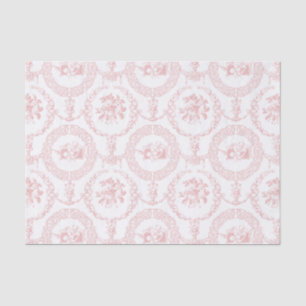 Elegante roze gegraveerde bloemmedailles en swags tissuepapier