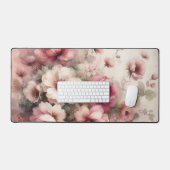 Elegante roze geïnspireerde bloemen bureaumat (Keyboard & Muis)