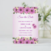 Elegante Roze Gele Bloemige Rustieke Save The Date (Staand voorkant)