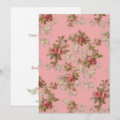 Elegante roze & gele rozen op roze achtergrond notitiekaartje (Voorkant / Achterkant)