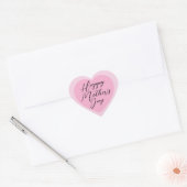 Elegante Roze Gelukkige Moederdag Hart Sticker (Envelop)