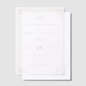 Elegante Roze Geometrische Bruiloft Vellum Uitnodigingen (Offset)