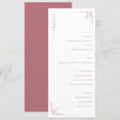 Elegante Roze Geometrische Menu (Voorkant / Achterkant)