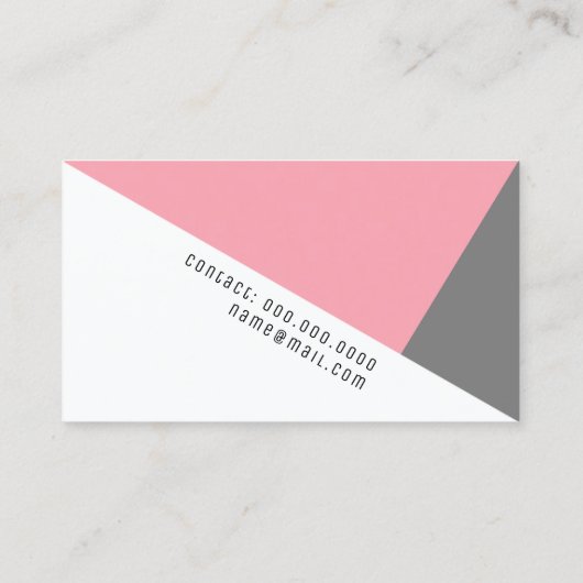 elegante roze geometrische moderne stijl visitekaartje (Achterkant)
