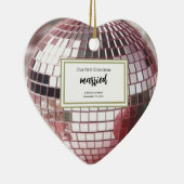Elegante roze gepersonaliseerde eerste kerst Pas g Keramisch Ornament (Rechts)
