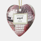 Elegante roze gepersonaliseerde eerste kerst Pas g Keramisch Ornament (Links)