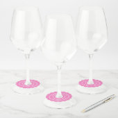 Elegante roze gepersonaliseerde namen wijnglas lab wijnglaslabel (Set)