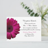Elegante roze Gerbera Daisy bruiloftsontvangstkaar Kaart (Staand voorkant)