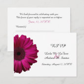 Elegante Roze Gerbera Madelief Bruiloft RSVP Kaart (Voorkant / Achterkant)