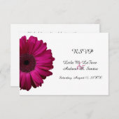 Elegante Roze Gerbera-Madelief Bruiloft RSVP Kaart (Voorkant / Achterkant)