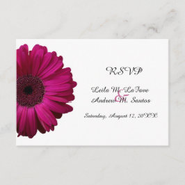 Elegante Roze Gerbera-Madelief Bruiloft RSVP Kaart