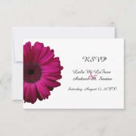 Elegante Roze Gerbera Madelief Bruiloft RSVP Kaart